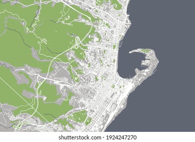vector map of the city of Messina, Sicily, Italy