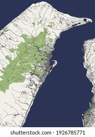 vector map of the city of Messina, Sicily, Italy