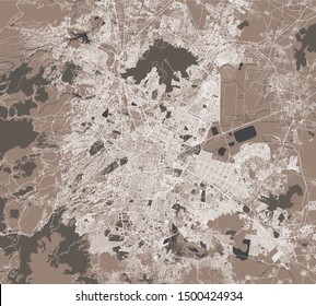 vector map of the city of Mexico, Mexico City, United Mexican States, North America