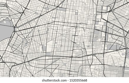 vector map of the city of Mexico, Mexico City, United Mexican States, North America