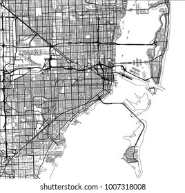 vector map of the city of Miami, USA