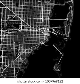 vector map of the city of Miami, USA