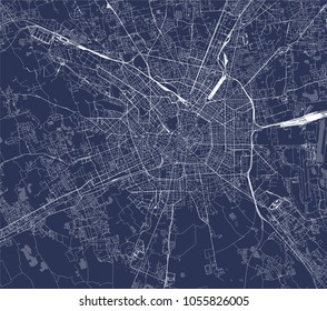 vector map of the city of Milan, capital of Lombardy, Italy