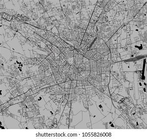 vector map of the city of Milan, capital of Lombardy, Italy