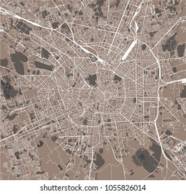 vector map of the city of Milan, capital of Lombardy, Italy