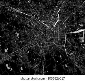 vector map of the city of Milan, capital of Lombardy, Italy