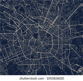 vector map of the city of Milan, capital of Lombardy, Italy