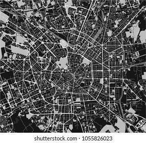 vector map of the city of Milan, capital of Lombardy, Italy