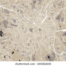 vector map of the city of Milan, capital of Lombardy, Italy