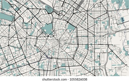 vector map of the city of Milan, capital of Lombardy, Italy