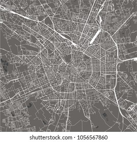 vector map of the city of Milan, capital of Lombardy, Italy