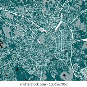 vector map of the city of Milan, capital of Lombardy, Italy