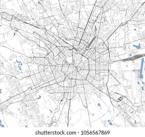 vector map of the city of Milan, capital of Lombardy, Italy