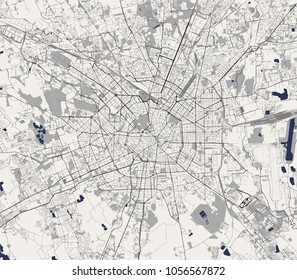 vector map of the city of Milan, capital of Lombardy, Italy