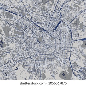 vector map of the city of Milan, capital of Lombardy, Italy