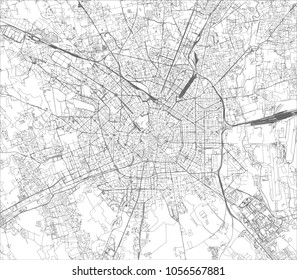 vector map of the city of Milan, capital of Lombardy, Italy