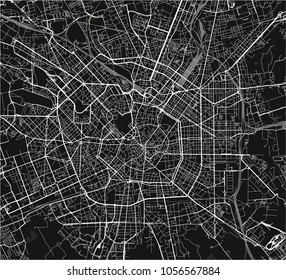 vector map of the city of Milan, capital of Lombardy, Italy