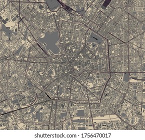 vector map of the city of Milan, capital of Lombardy, Italy