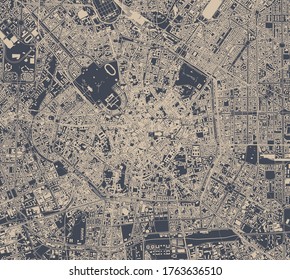 vector map of the city of Milan, capital of Lombardy, Italy