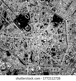 vector map of the city of Milan, capital of Lombardy, Italy