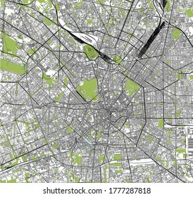 vector map of the city of Milan, capital of Lombardy, Italy