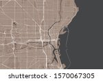 vector map of the city of Milwaukee, Wisconsin, United States America