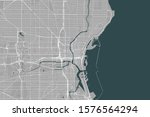 vector map of the city of Milwaukee, Wisconsin, United States America