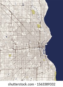 vector map of the city of Milwaukee, Wisconsin, United States America