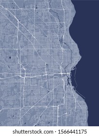 vector map of the city of Milwaukee, Wisconsin, United States America