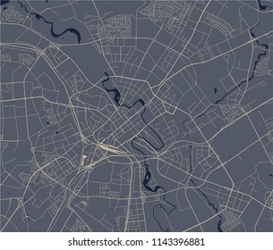 vector map of the city of Minsk, Belarus