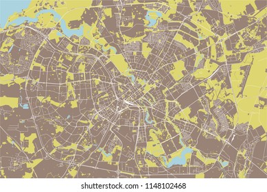 vector map of the city of Minsk, Belarus