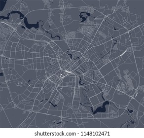 vector map of the city of Minsk, Belarus