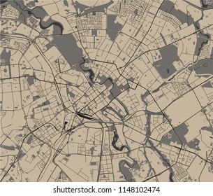 vector map of the city of Minsk, Belarus