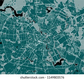 vector map of the city of Minsk, Belarus