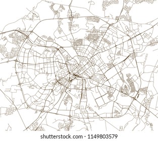 vector map of the city of Minsk, Belarus