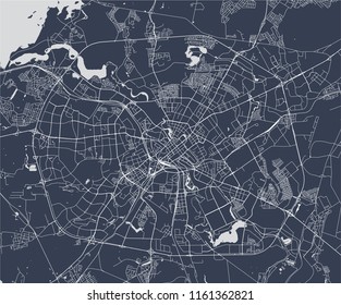 vector map of the city of Minsk, Belarus