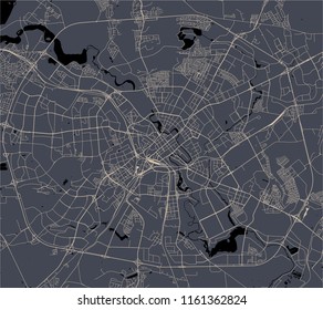 vector map of the city of Minsk, Belarus