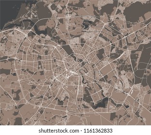 vector map of the city of Minsk, Belarus