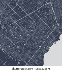 vector map of the city of Mississauga, Canada