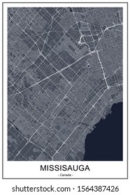 vector map of the city of Mississauga, Canada