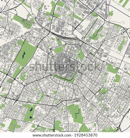 vector map of the city of Modena, Emilia-Romagna, Italy