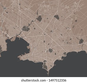 vector map of the city of Montevideo, Uruguay, South America