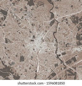 vector map of the city of Montpellier, Herault, Occitanie, France