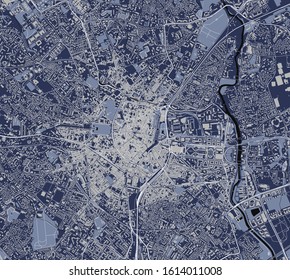 vector map of the city of Montpellier, Herault, Occitanie, France