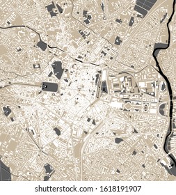 vector map of the city of Montpellier, Herault, Occitanie, France