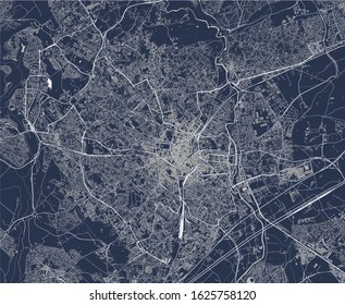 vector map of the city of Montpellier, Herault, Occitanie, France