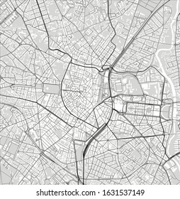 vector map of the city of Montpellier, Herault, Occitanie, France