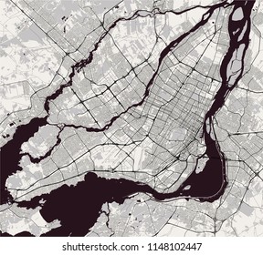 vector map of the city of Montreal , Canada