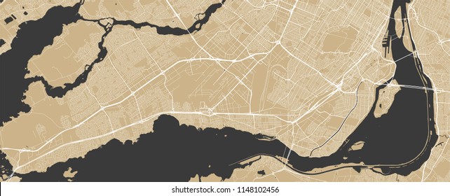 vector map of the city of Montreal , Canada