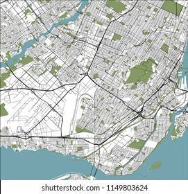 vector map of the city of Montreal , Canada